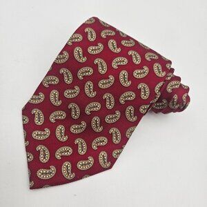 Ferrell Reed Burgundy Paisley Silk Tie NWT